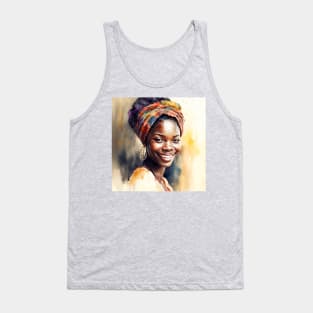 Watercolour print of a beautiful Black Queen Tank Top